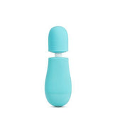 Rose - Petite Wand Vibrator Met Opzetstukken - Blauw - PlayForFun